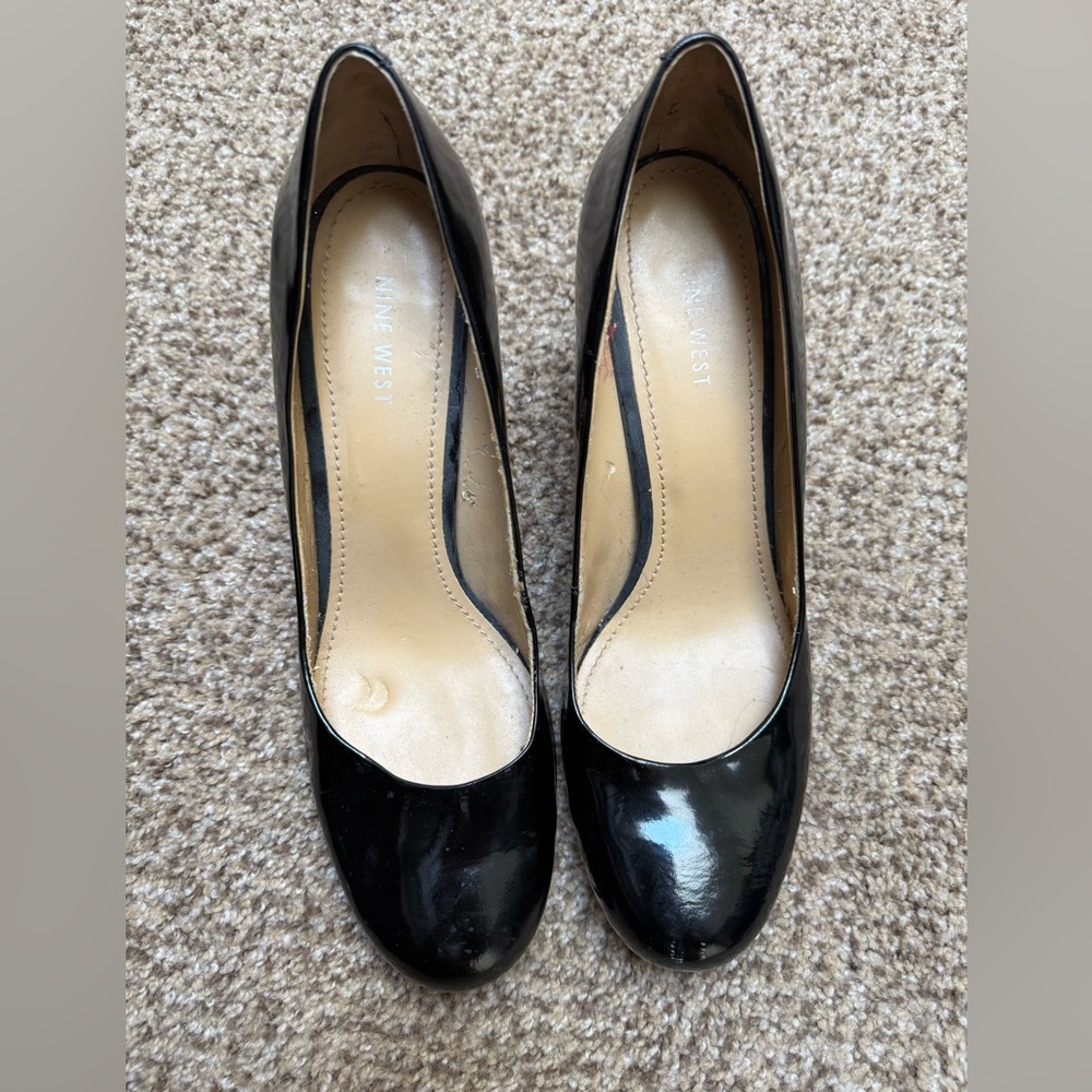 Nine West Black Patent Heels